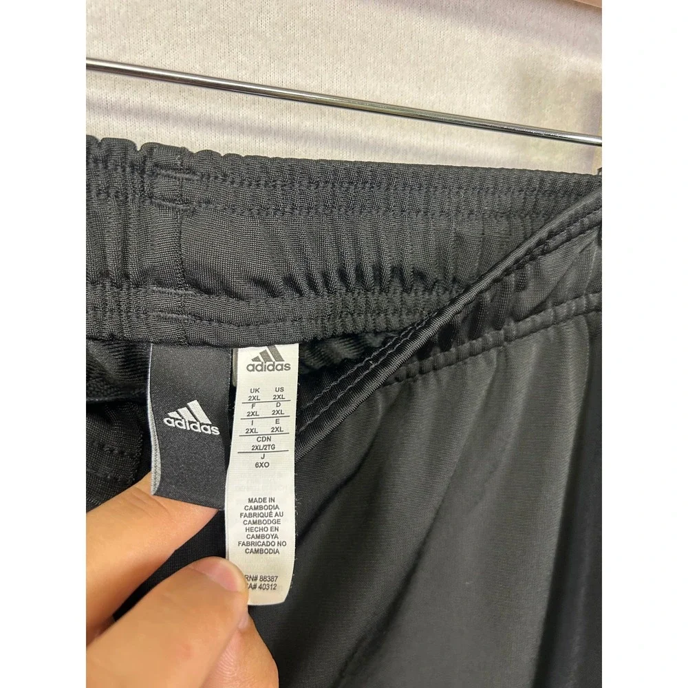 Athleisure Adidas Mens 2XL Black Straight Leg 3-Stripe Track Pants Activewear‎